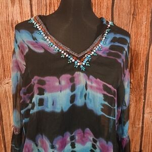 Avanzare Elegant Multicolor Beaded Women's Blouse